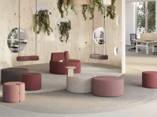 systeme de pouf modulaire formes pour mobilier de bureaux tri ply